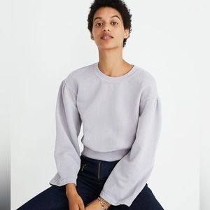 Madewell Karen Walker Garment Dyed Gray Bell Sleeve Cotton Sweatshirt XS